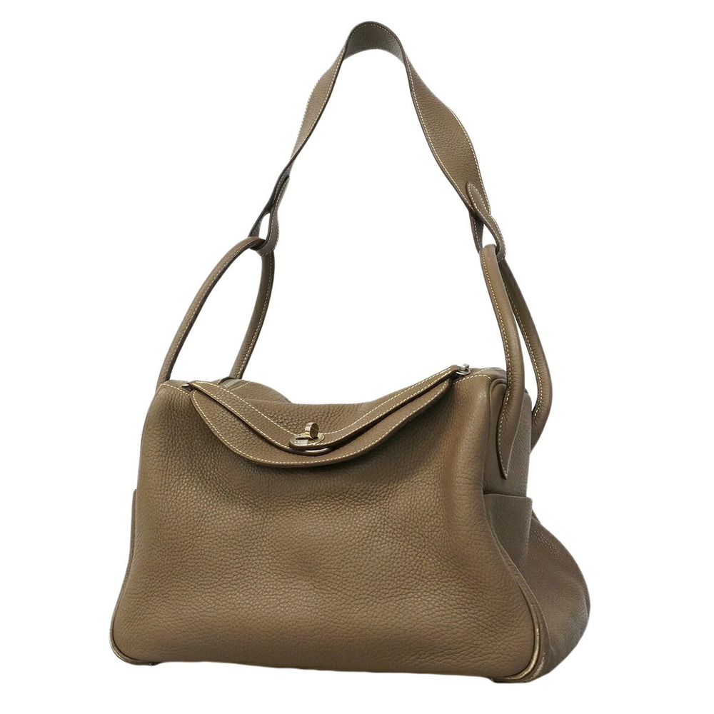 Hermes Lindy 34 Handbag, Taurillon Clemence Leather, Etoupe, T Stamp, Ladies'...